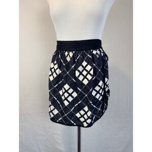 Vtg Vera‎ Neumann Womens Black White Plaid Half Apron Waist Tie